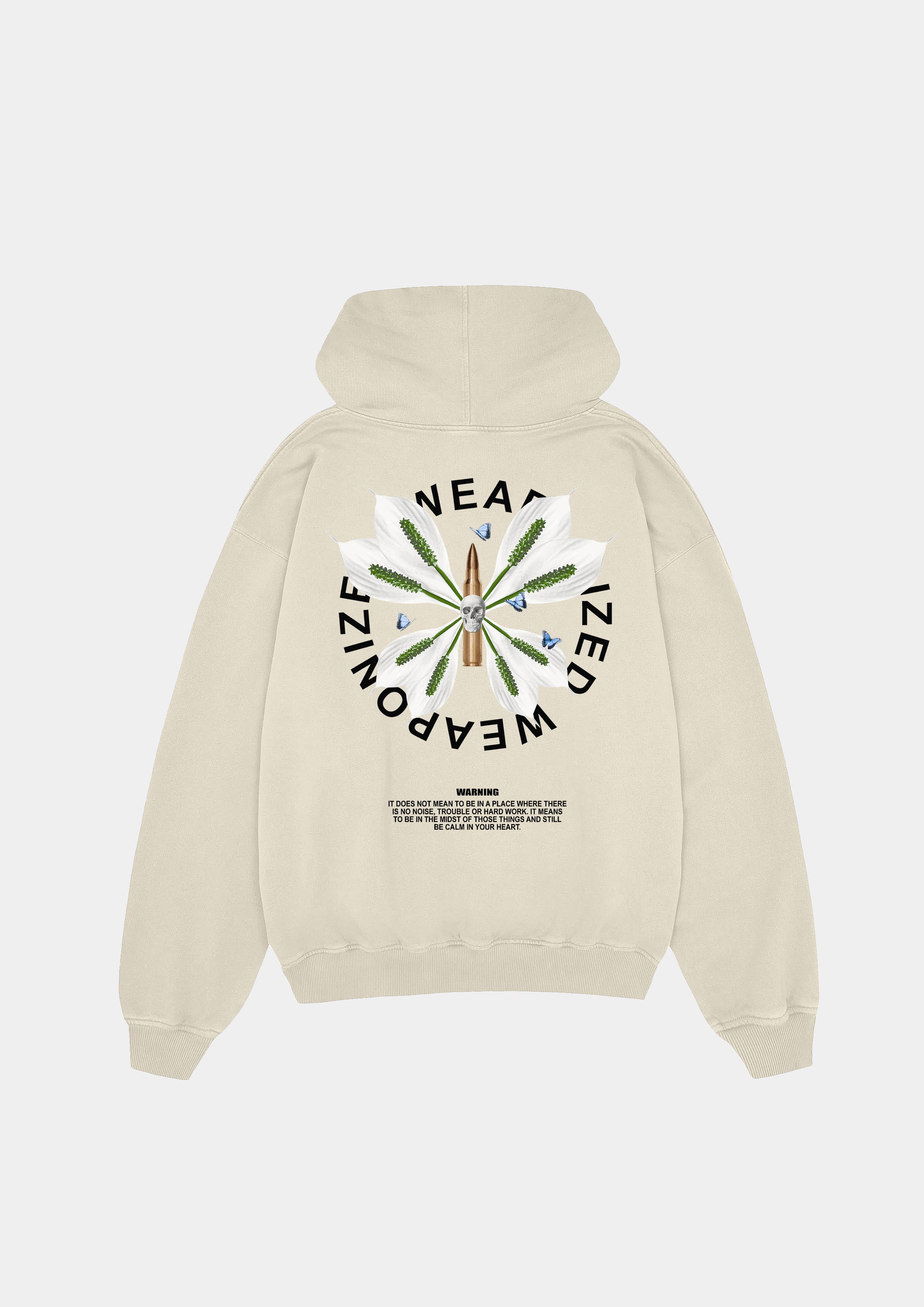 Weaponized 480GSM Oversized Hoodie - Timeless Cream - UNEFFECTED STUDIOS® - HOODIE - UNEFFECTED STUDIOS®