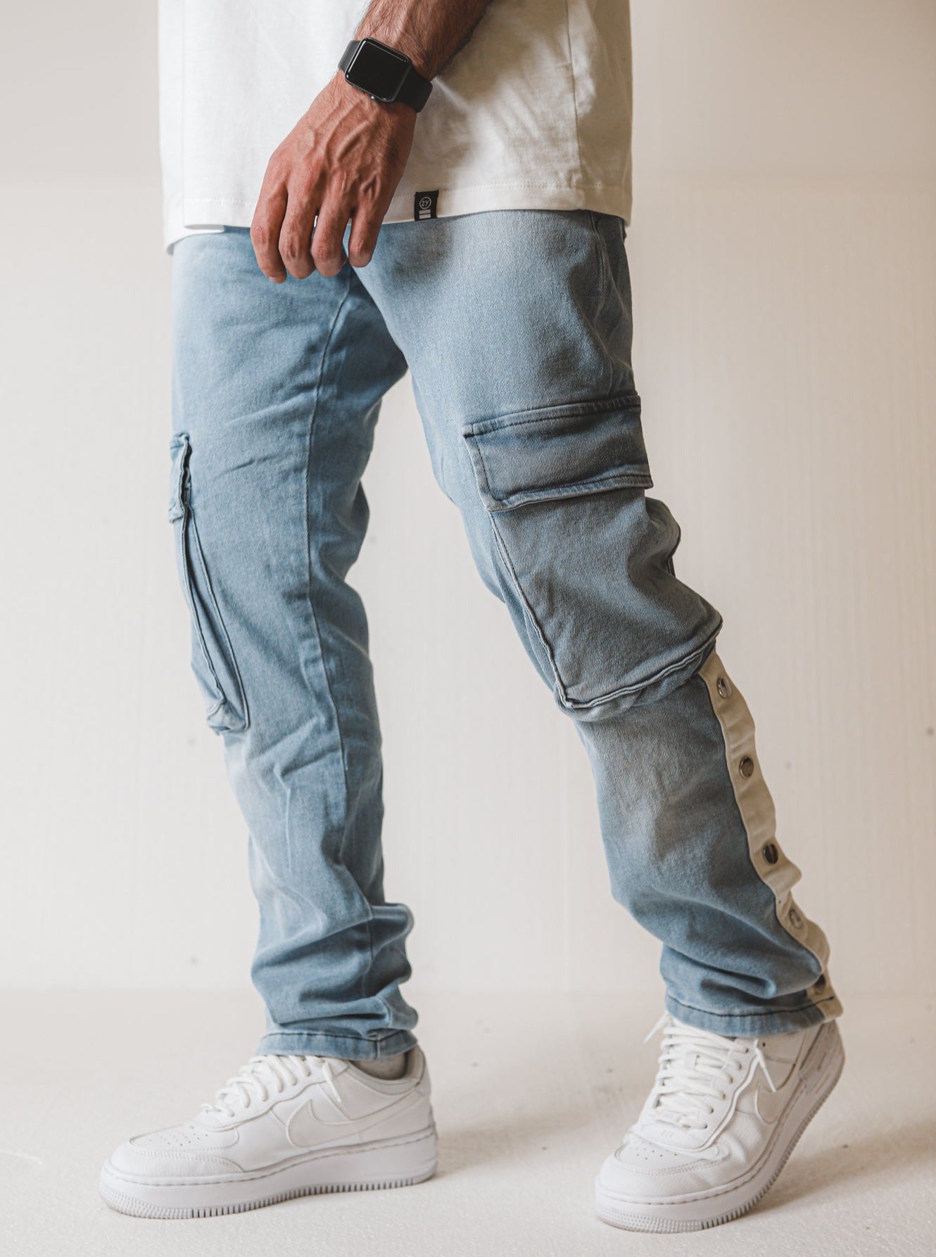 V7 Premium Denim Jeans Cargo - Blue