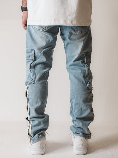 V7 Premium Denim Jeans Cargo - Blue