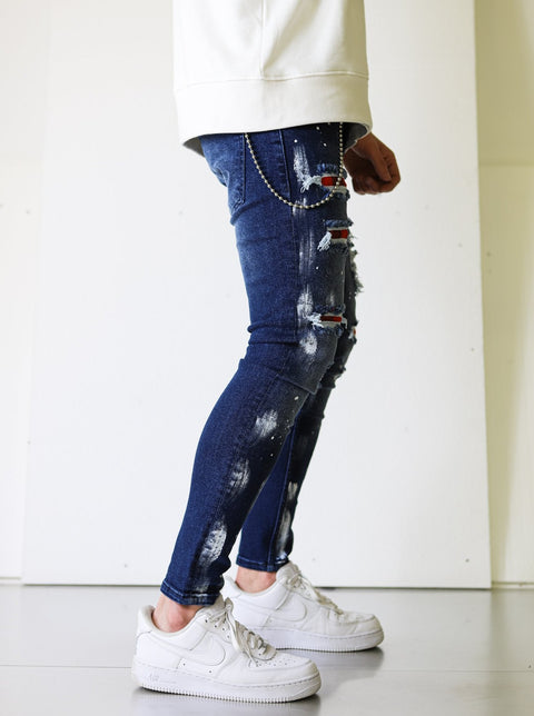 Painter Ripped Patched Blue Denim