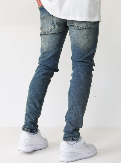 Premium Vintage Stone Ripped Jeans