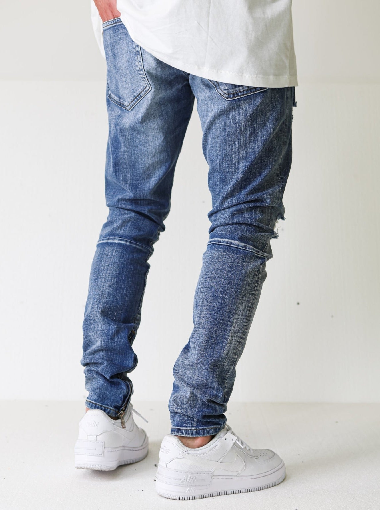 Distressed Ripped Premium Blue Jeans