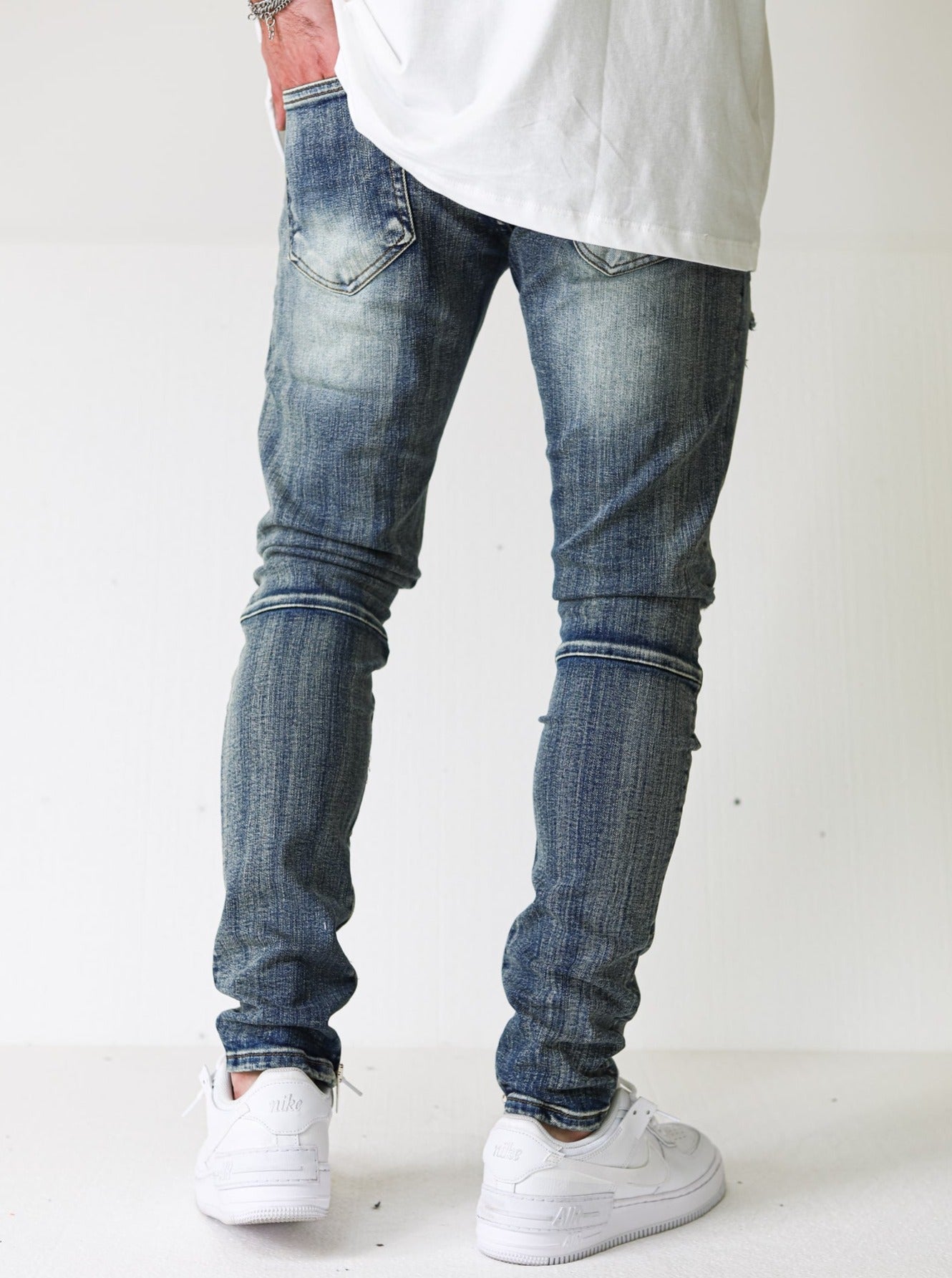 Distressed Ripped Premium Vintage Blue Jeans