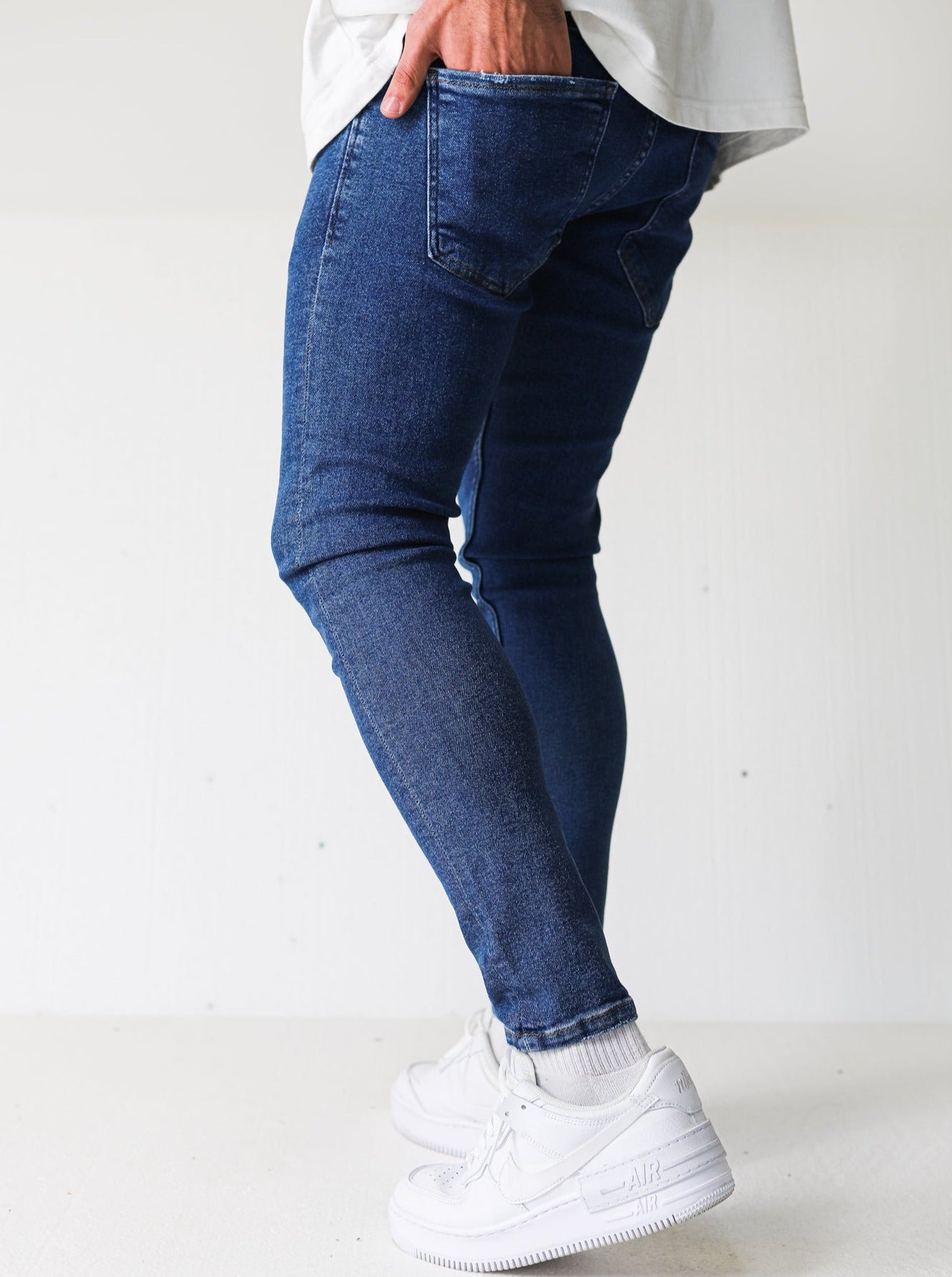 Premium High Stretch Basic Blue Jeans