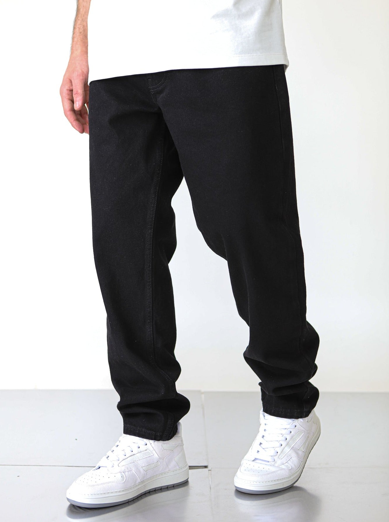 Premium Relaxed Fit Black Basic Jeans