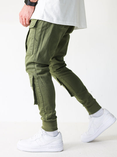 Premium Khaki Cargo Denim Pants