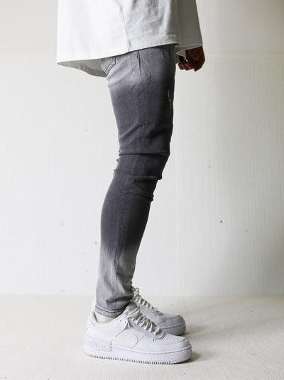 Premium Degrade Ripped Grey Jeans